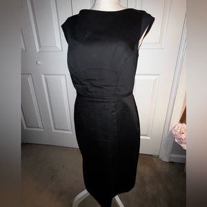 Ann Taylor Sleeveless Black Business Attire Dress